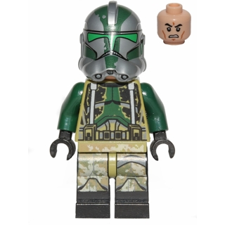 Clone Trooper Commander Gree, 41st Elite Corps (Phase 2) - Kashyyyk Camouflage, Scowl | sw0528