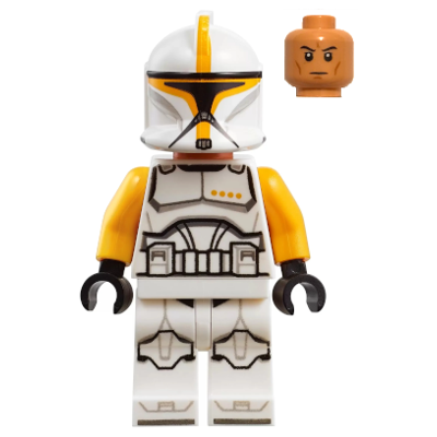 Clone Trooper Commander (Phase 1) - Bright Light Orange Arms, Nougat Head | sw1146