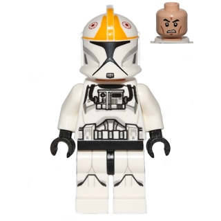 Clone Trooper Pilot (Phase 1) - Bright Light Orange Markings, Printed Legs, Scowl | sw0609