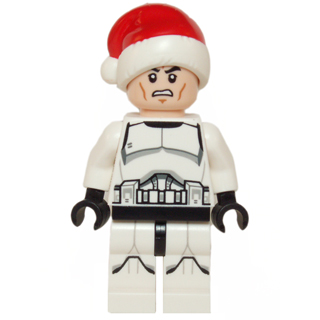 Clone Trooper - Printed Legs, Santa Hat, Scowl | sw0596