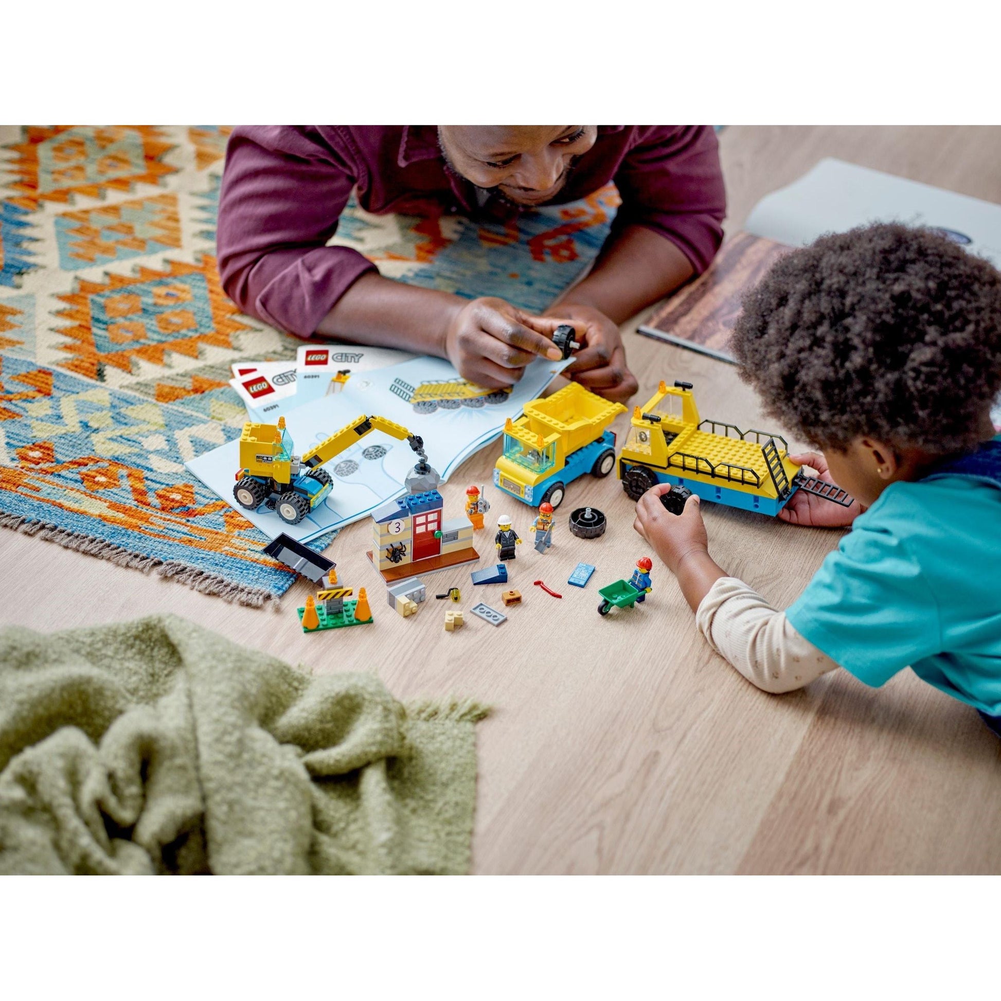 Construction Trucks and Wrecking Ball Crane | City | 60391