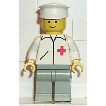 Docteur - Ligne droite, jambes gris clair, chapeau blanc | doc003