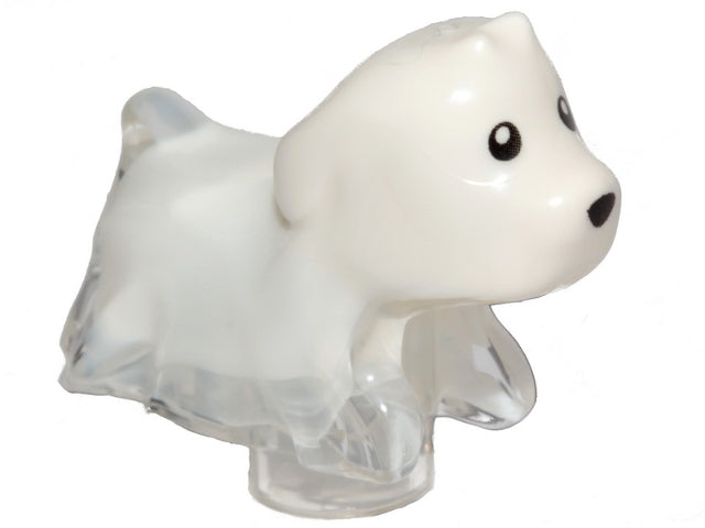 Dog, Ghost with Marbled White and Printed Black Eyes and Nose Pattern (Hidden Side Spencer) | 52672pb01