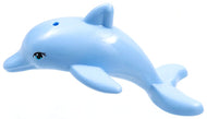 Dolphin, Mini Doll Style, Jumping with Bottom Axle Holder with Medium Azure Eyes with Double Eyelashes Pattern | 13392pb01