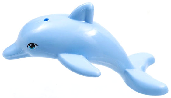 Dolphin, Mini Doll Style, Jumping with Bottom Axle Holder with Medium Azure Eyes with Double Eyelashes Pattern | 13392pb01