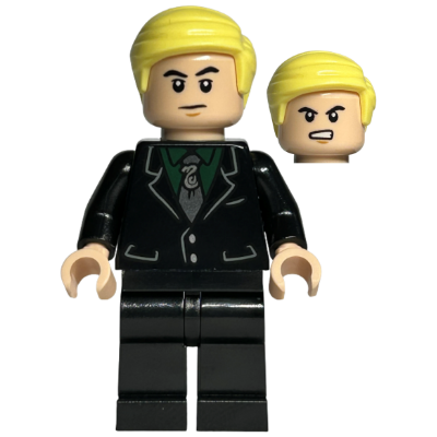Draco Malfoy - Black Suit, Slytherin Tie, Neutral / Angry | hp385