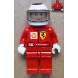 F1 Ferrari - K. Raikkonen with Helmet White Printed - with Torso Sticker | rac035s