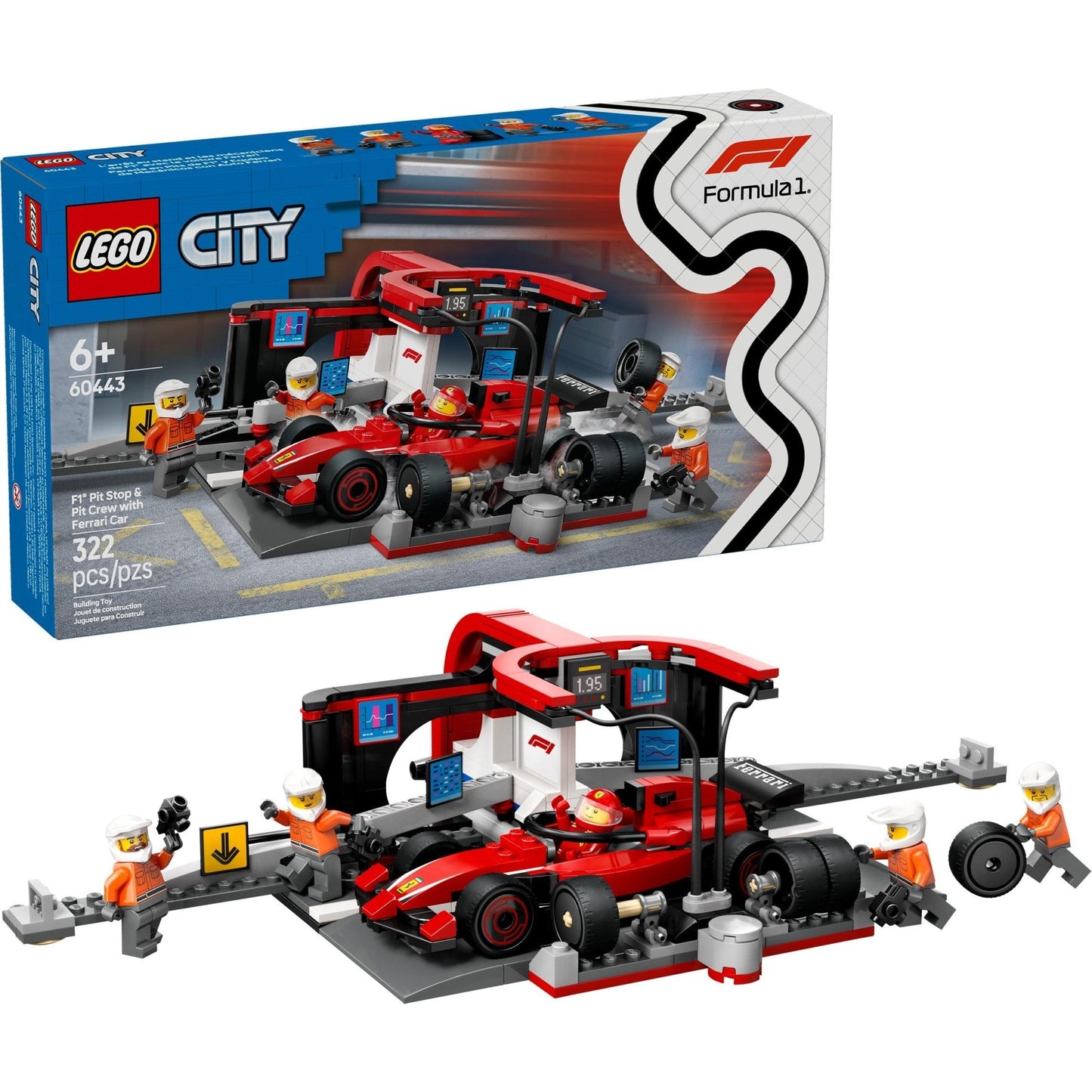 F1 Pit Stop & Pit Crew with Ferrari Car | City | 60443