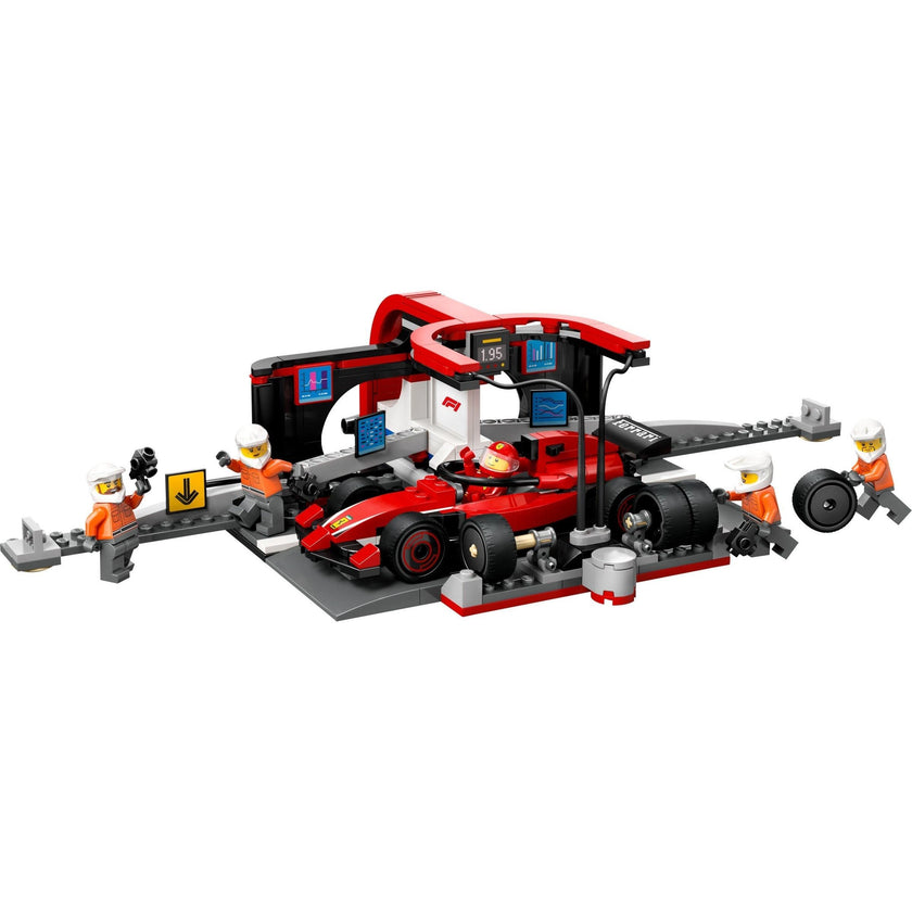 F1 Pit Stop & Pit Crew with Ferrari Car | City | 60443