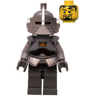 Fantasy Era - Crown Knight Plain with Breastplate, Helmet with Visor, Curly Eyebrows and Goatee, Black Hips, Dark Bluish Gray Legs | cas434