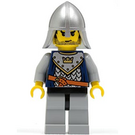 Fantasy Era - Crown Knight Scale Mail with Crown, Helmet with Neck Protector, Black Messy Hair and Stubble | cas360