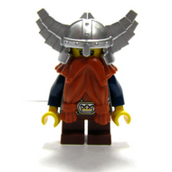Fantasy Era - Dwarf, Dark Orange Beard, Metallic Silver Helmet with Wings, Dark Blue Arms | cas373