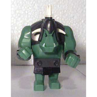 Fantasy Era - Troll, Sand Green with Pearl Dark Gray Armor and 5 White Horns | cas364