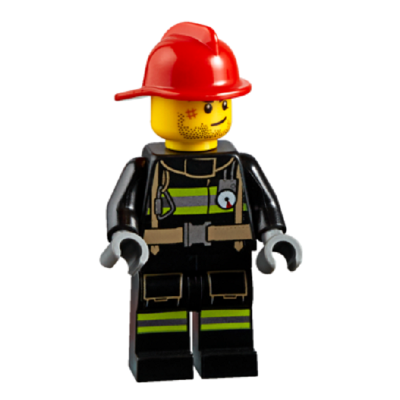 Fire - Reflective Stripes, Stubble Beard, Red Helmet | cty0951