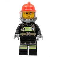 Équipement de protection incendie : bandes réfléchissantes, système anti-transpiration, casque rouge, tour de cou respiratoire avec bouteilles d’air bleues | cty1005