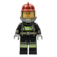 Fire - Reflective Stripes with Utility Belt, Dark Red Fire Helmet, Yellow Air Tanks, Sweat Drops | cty0348