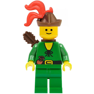 Forestman - Pouch, Brown Hat, Red 3-Feather Plume, Quiver | cas320