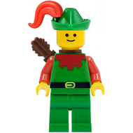 Forestman - Chapeau rouge et vert, panache rouge, carquois | cas323