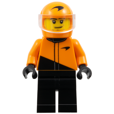 Formula 1 Driver, McLaren - Male, Black and Orange Racing Suit, Orange Helmet, Trans-Clear Visor, Stubble | cty1846