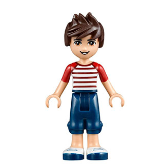 Friends Noah - Dark Blue Cropped Trousers, Red and White Striped Top | frnd093