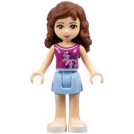 Ensemble Friends Olivia (Nougat clair) - Jupe bleu clair, haut magenta | frnd040