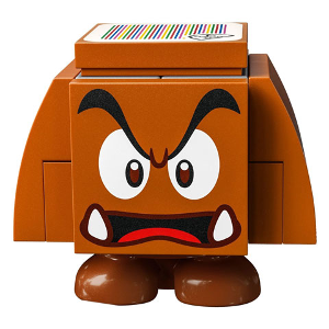 Goomba (Dark Bluish Gray Interior Pieces) - Angry, Open Mouth | mar0115
