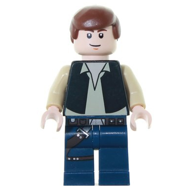 Han Solo, gilet noir, jambes bleu foncé, yeux avec pupilles | sw0334