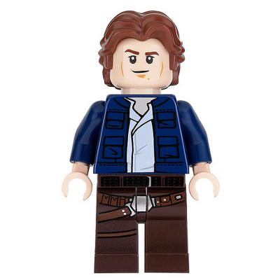 Han Solo, Dark Brown Legs with Holster Pattern, Dark Blue Jacket, Wavy Hair | sw0879