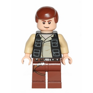 Han Solo, jambes marron rougeâtre avec motif d'étui, gilet à poches | sw0451