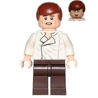 Han Solo - White Shirt with Wrinkles on Front, Dark Brown Legs, Smooth Hair | sw0714
