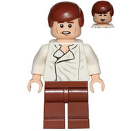 Han Solo - Chemise blanche froissée sur le devant, jambes brun rougeâtre, tête à double visage, rides sur les joues | sw0612