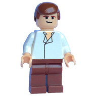 Han Solo - Chemise blanche sans plis, jambes brun rougeâtre | sw0084