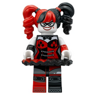 Harley Quinn - Tresses, masque noir sur les yeux, tutu noir et rouge | sh0398