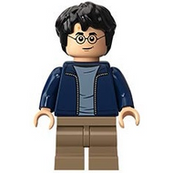 Harry Potter - Dark Blue Open Jacket over Sand Blue Shirt, Dark Tan Medium Legs | hp175