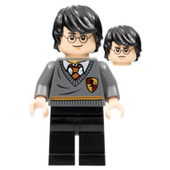 Harry Potter - Torse rayé et blason Gryffondor, jambes noires, cheveux ébouriffés | dim036