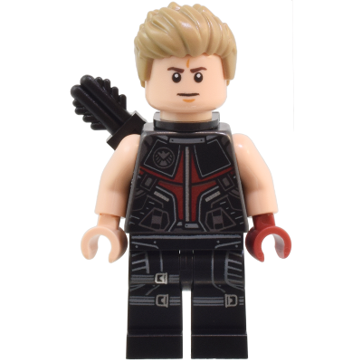 Hawkeye - Costume noir et rouge foncé, cheveux châtain foncé, carquois, fermeture éclair argentée | sh0925