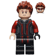 Hawkeye - Costume noir et rouge foncé, cheveux brun rougeâtre en pointes | sh0172