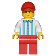 Vendeur de hot-dogs - Jambes et casquette rouges, gouttes de sueur | cty1434