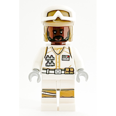 Hoth Rebel Trooper White Uniform, Dark Tan Helmet, Reddish Brown Head | sw1186