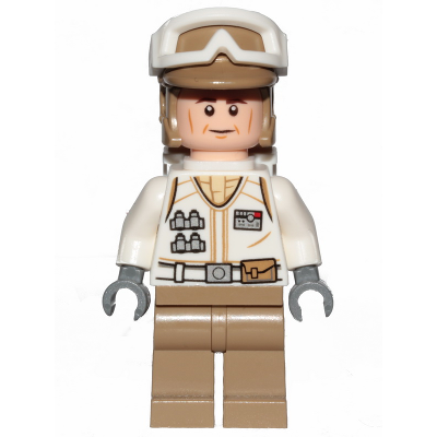 Hoth Rebel Trooper White Uniform, Dark Tan Legs, Backpack (Cheek Lines) | sw1026