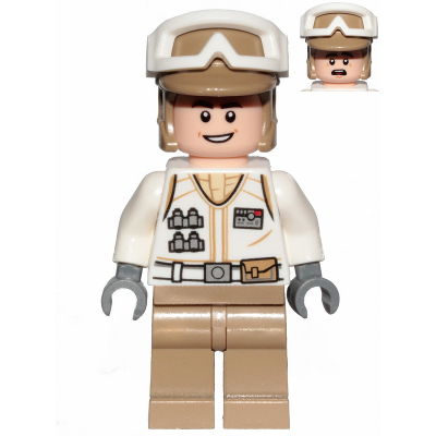 Hoth Rebel Trooper White Uniform, Dark Tan Legs (Open Mouth Smile) | sw1016