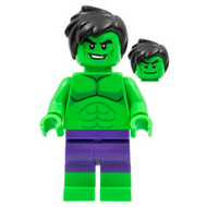 Hulk - Minifigurine, pantalon violet foncé, cheveux courts ébouriffés | sh0798