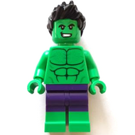 Hulk - Minifigurine, pantalon violet foncé, cheveux hérissés, sourire bouche ouverte / colère | sh0857