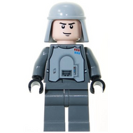 Imperial Officer with Battle Armor (Captain / Commandant / Commander) - Dark Bluish Gray Legs, Smirk