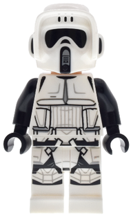 Imperial Scout Trooper - Male, Dual Molded Helmet, Belt with Small Dots on Back, Light Nougat Head, Dark Brown Eyebrows, Frown | sw1514