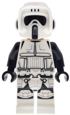 Imperial Scout Trooper - Male, Dual Molded Helmet, Belt with Small Dots on Back, Light Nougat Head, Dark Brown Eyebrows, Frown | sw1514