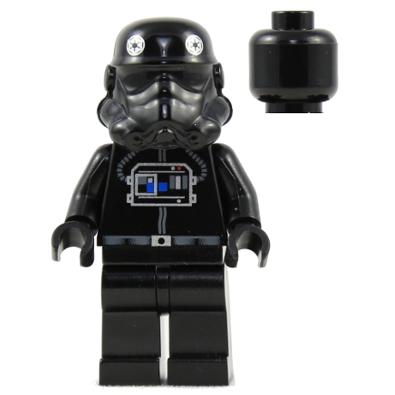 Pilote de chasseur/intercepteur TIE impérial - Tête Noire | sw0035b