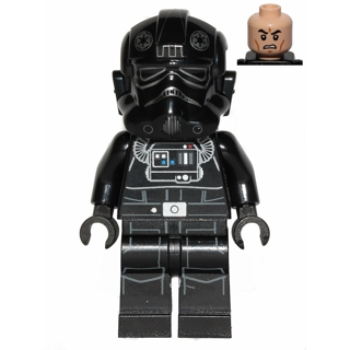 Imperial TIE Fighter Pilot - Light Nougat Head, Scowl, Silver Insignia on Helmet | sw0543