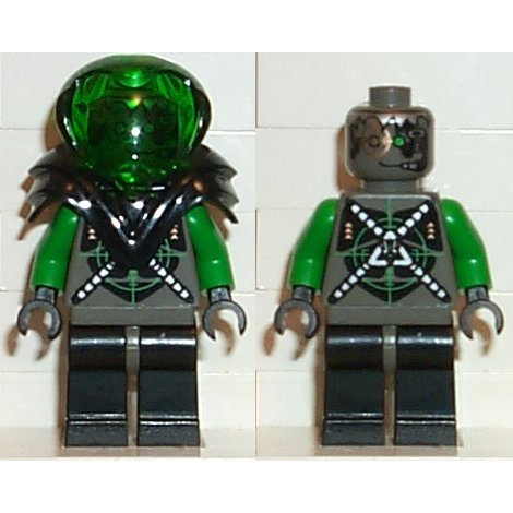 Insectoids Zotaxian Alien - Male, Gray and Green with Green Circuits and Silver Hoses, with Black Armor (Danny Longlegs / Corporal Steel) | sp027