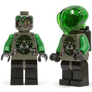 Insectoïde Zotaxien Alien - Mâle, Gris et Vert avec Circuits Verts et Panneaux Argentés (Techno Leon) | sp024